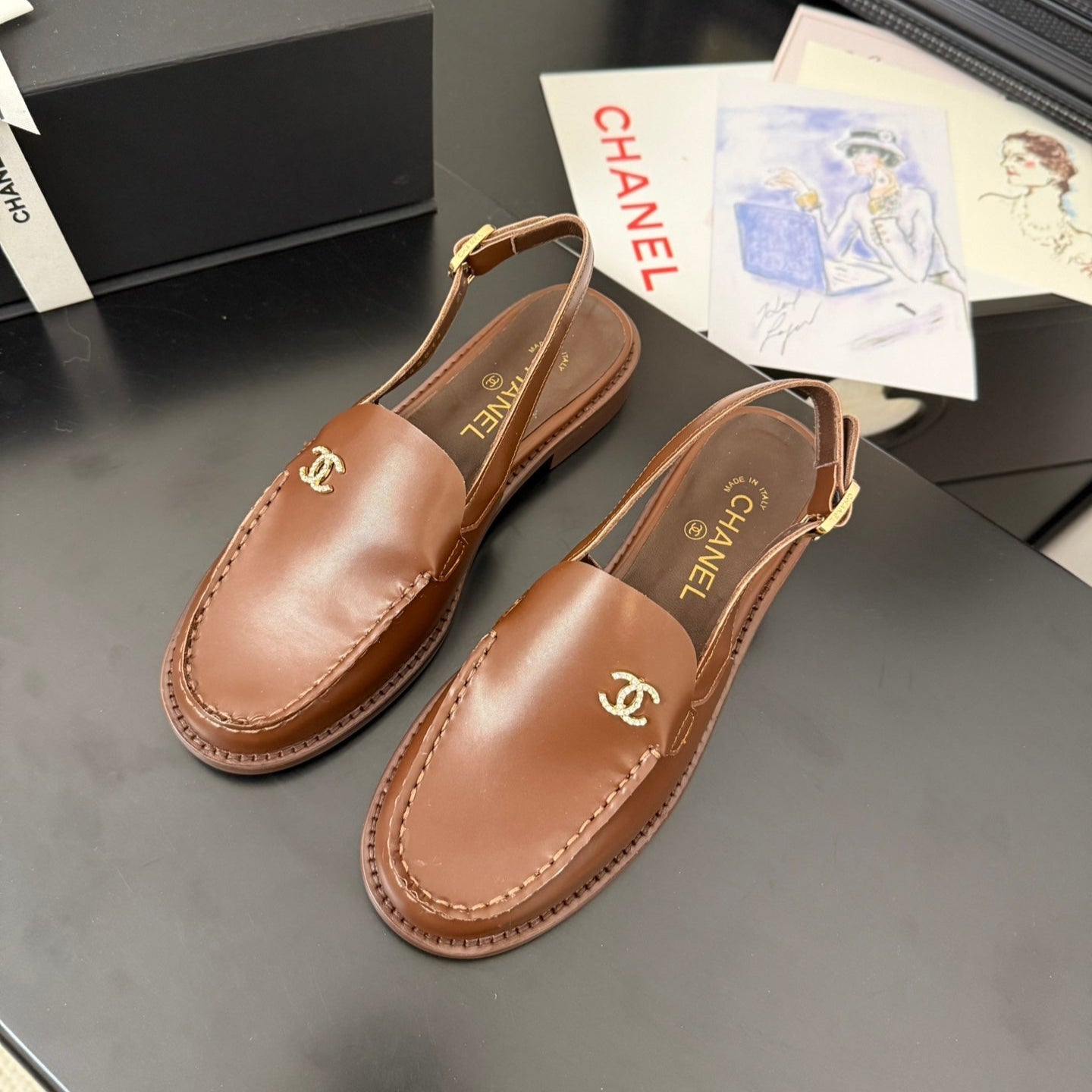 CC 25S Slingback Loafer Chocolate Calfskin