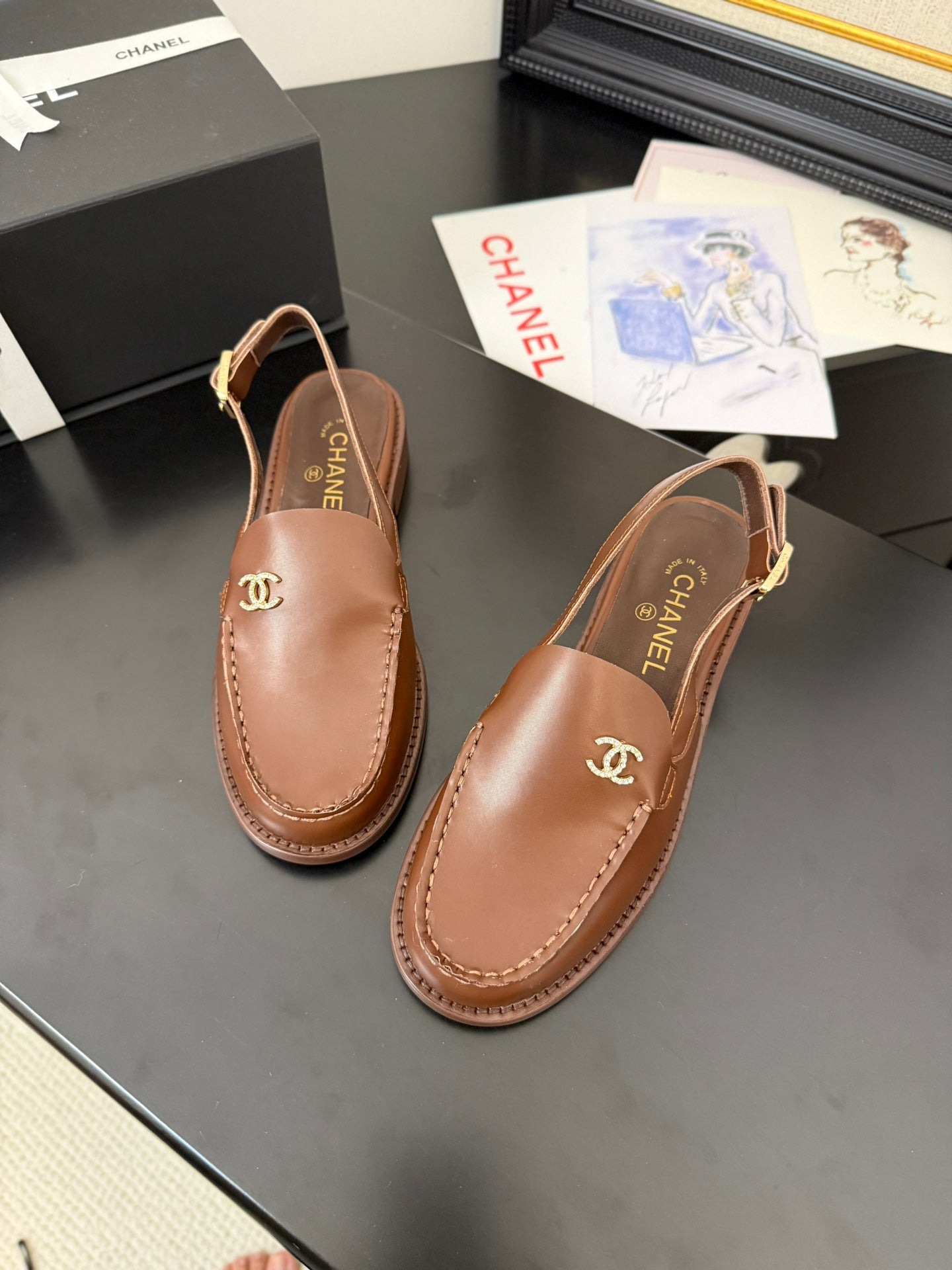 CC 25S Slingback Loafer Chocolate Calfskin