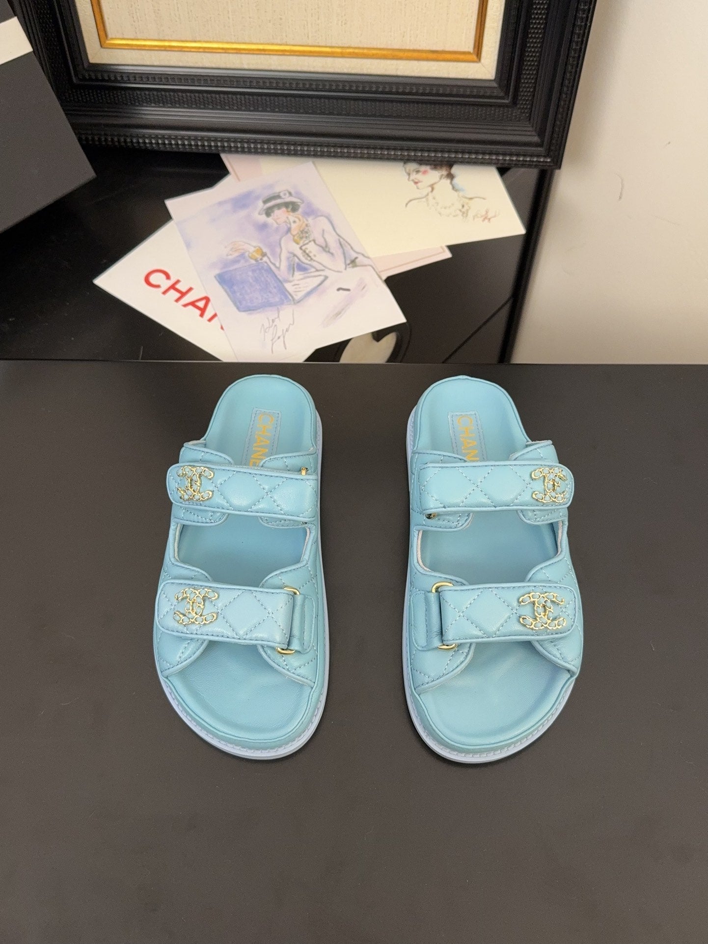 CC 25 Dad Sandal Mule Cloud Blue Calfskin