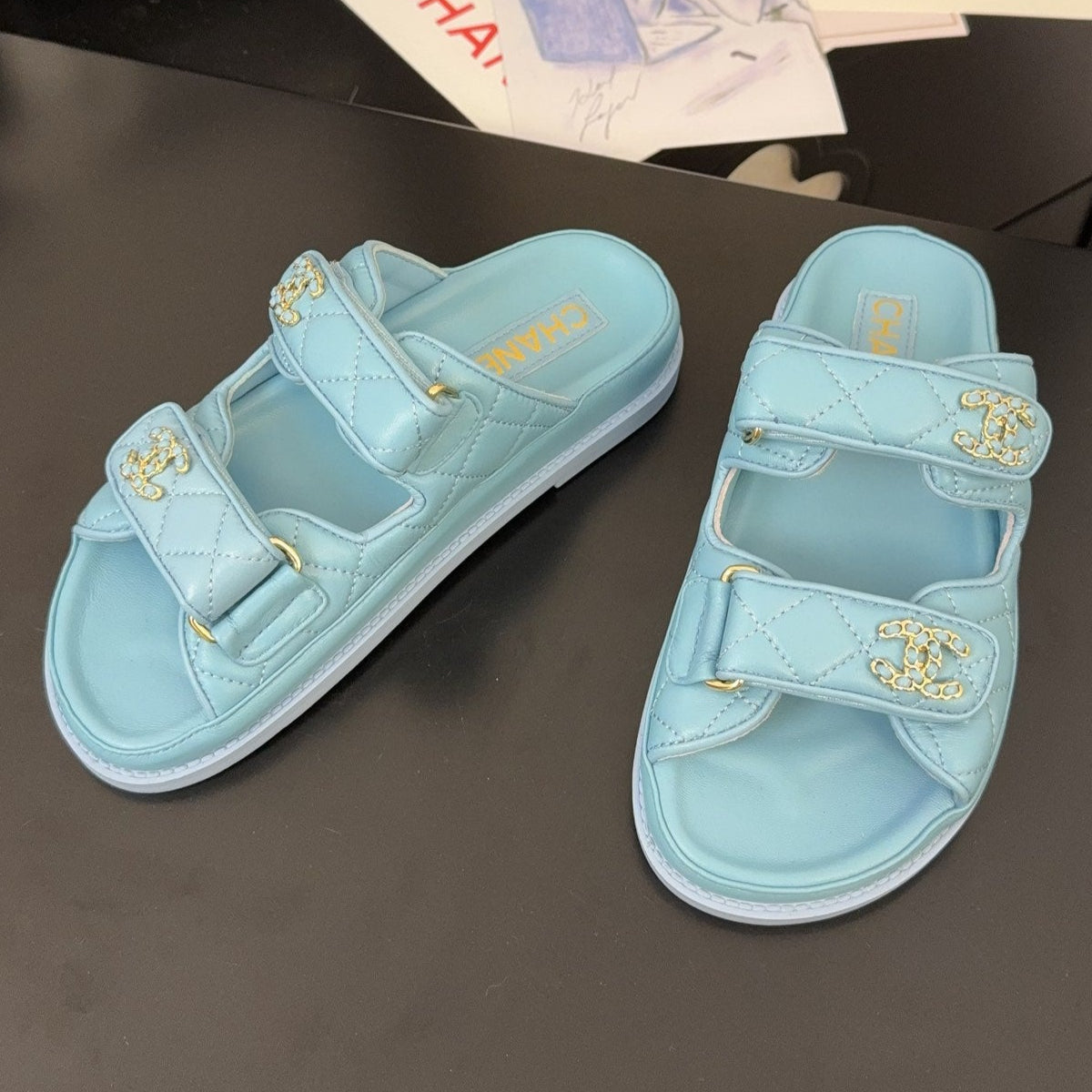 CC 25 Dad Sandal Mule Cloud Blue Calfskin