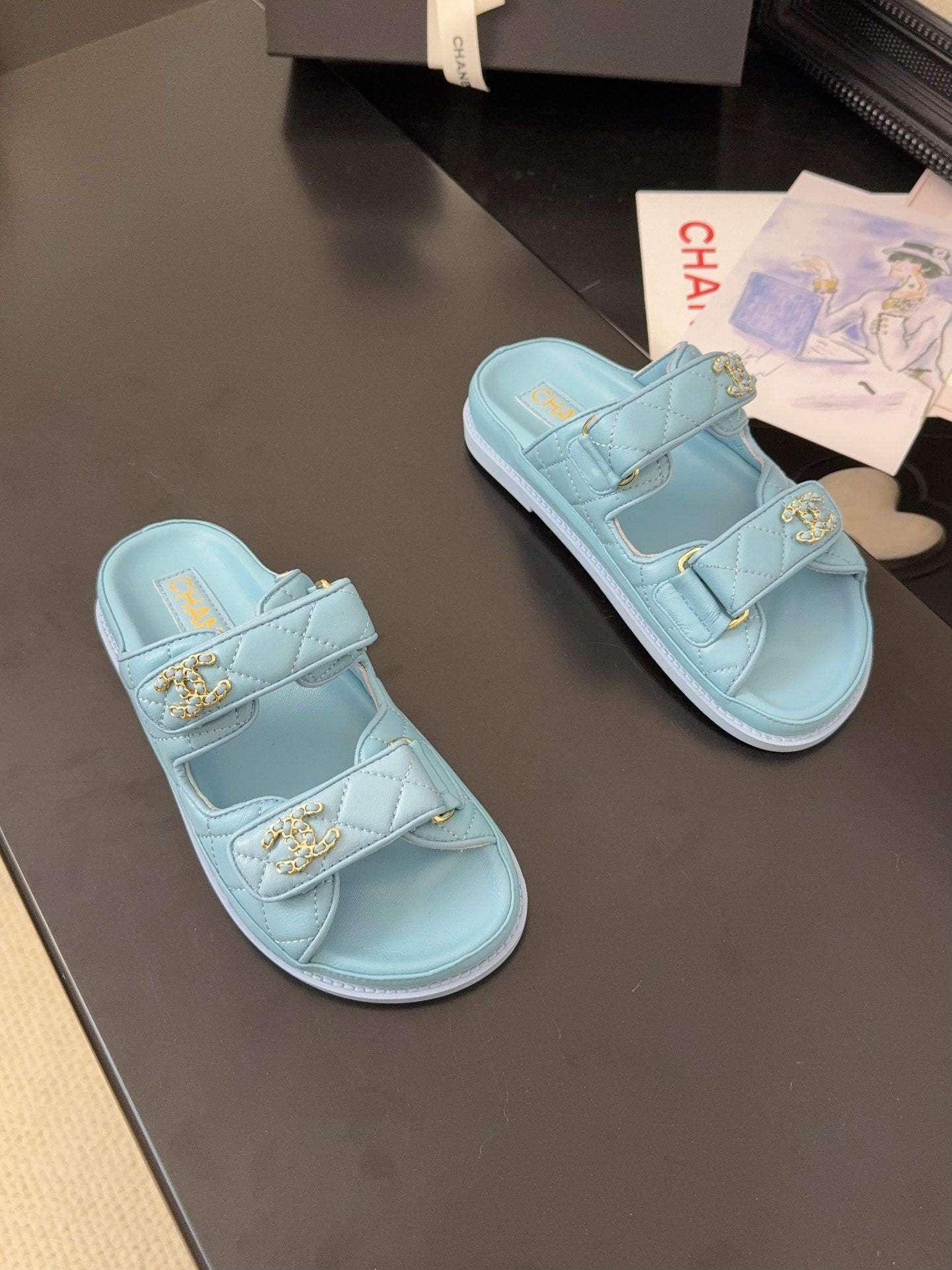 CC 25 Dad Sandal Mule Cloud Blue Calfskin
