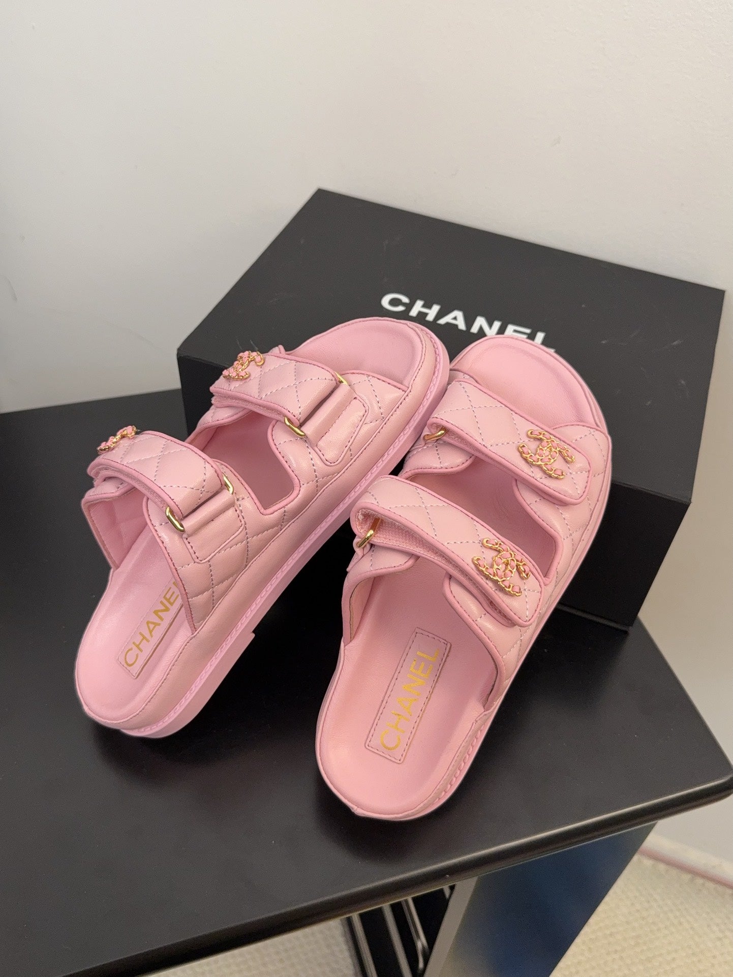 CC 25 Dad Sandal Mule Pink Calfskin