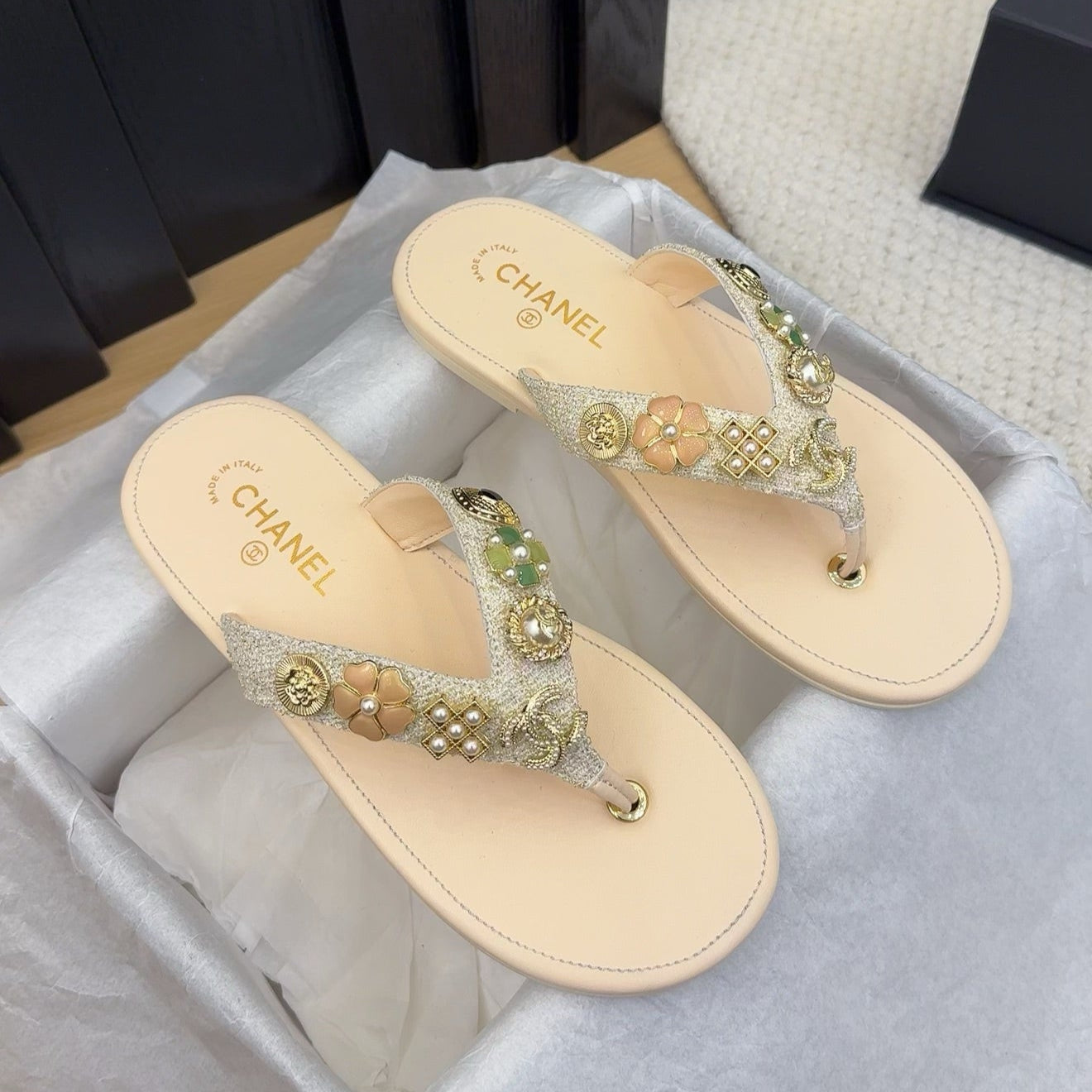 CC 25 Thong Sandal Beige