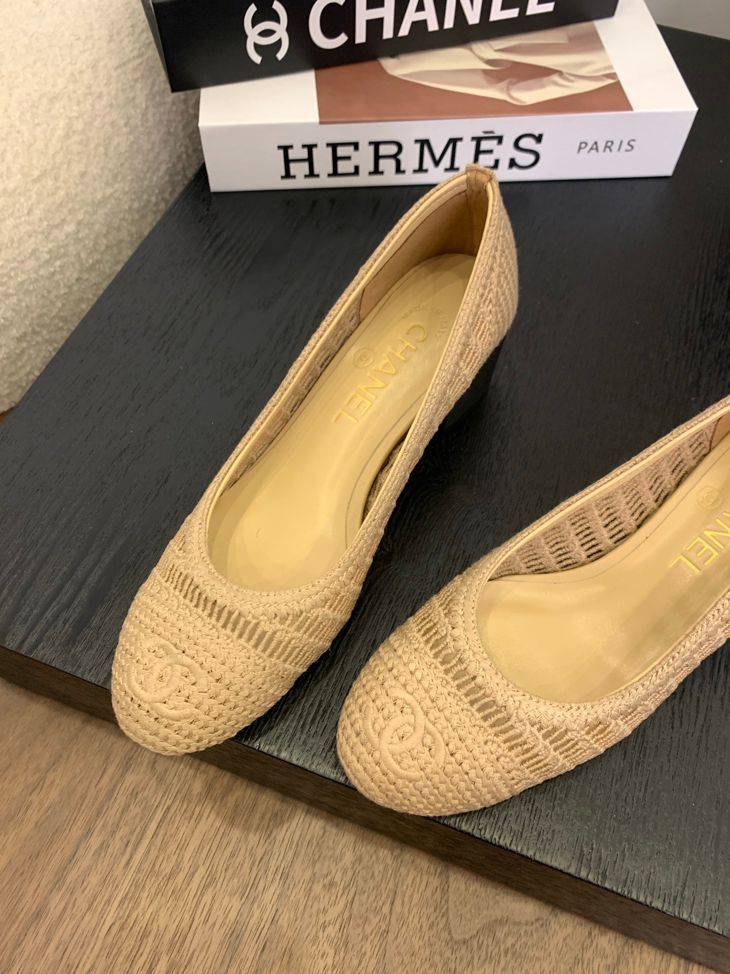 CC 25p Ballet Heel 50mm Beige Raffia