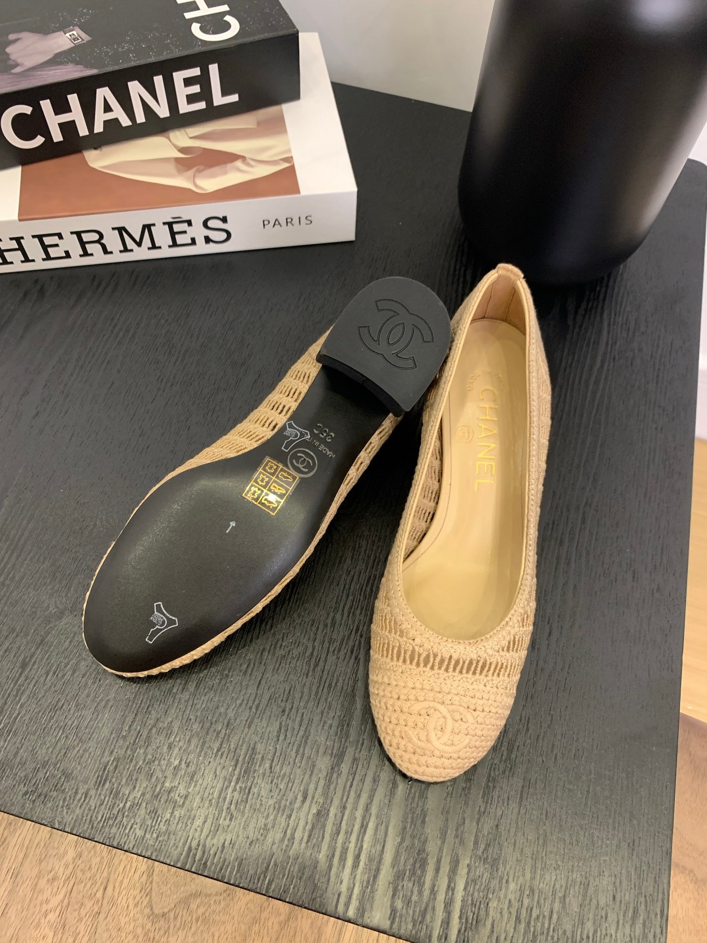 CC 25p Ballet Heel 50mm Beige Raffia