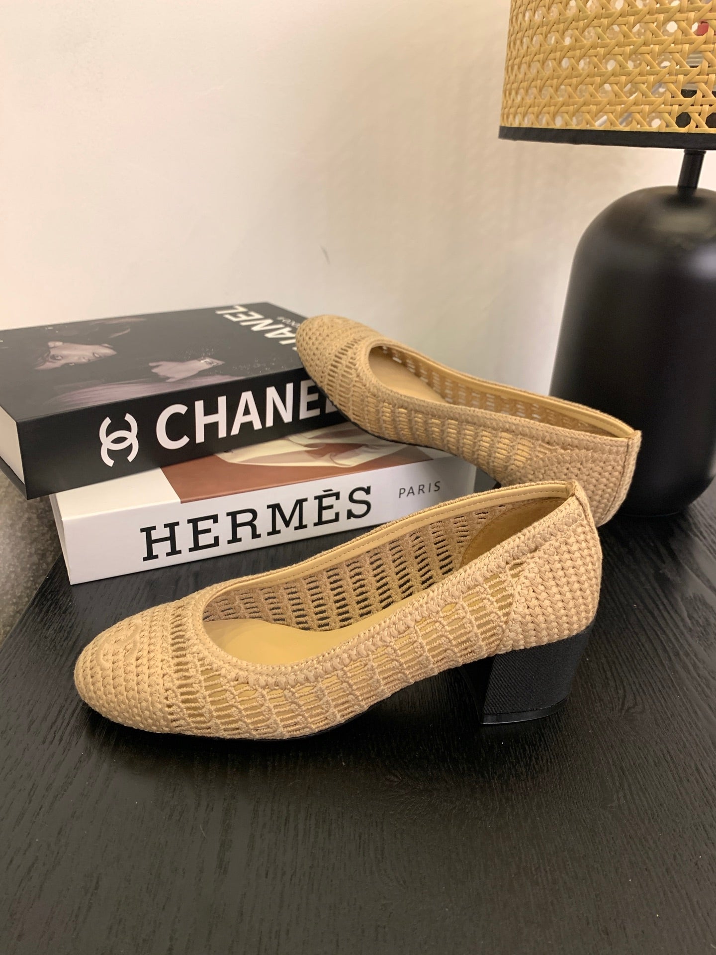 CC 25p Ballet Heel 50mm Beige Raffia