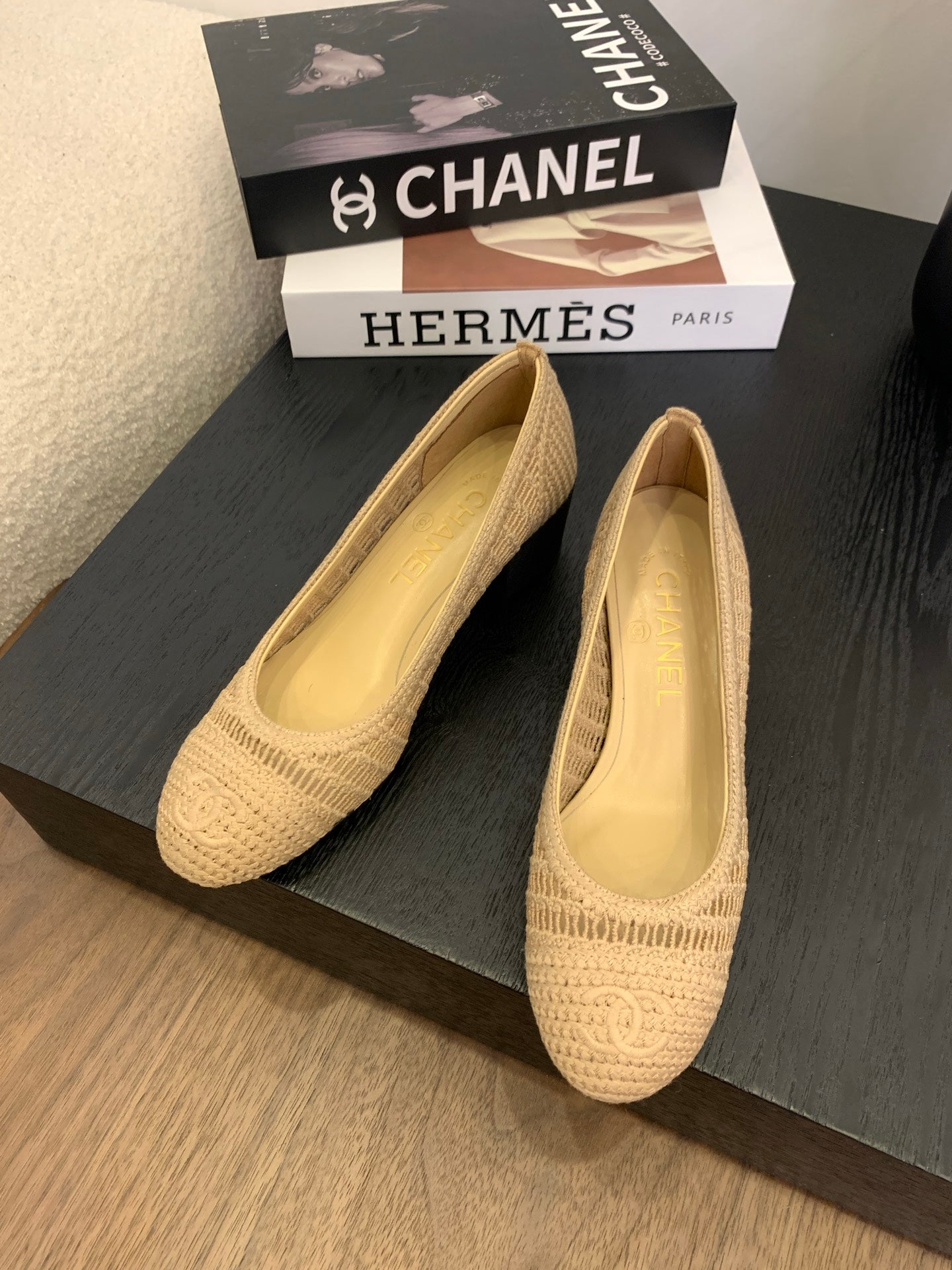 CC 25p Ballet Heel 50mm Beige Raffia