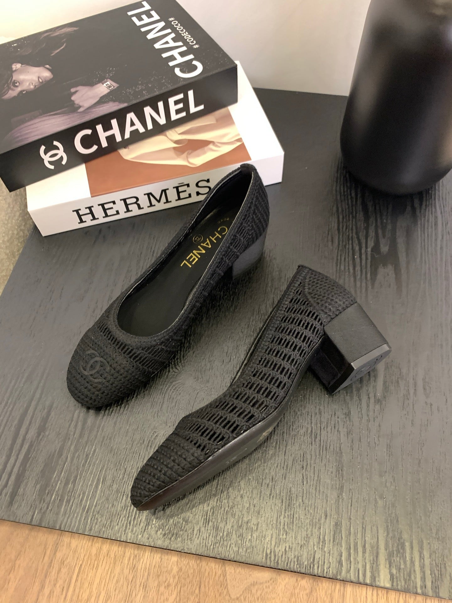 CC 25p Ballet Heel 50mm Black Raffia