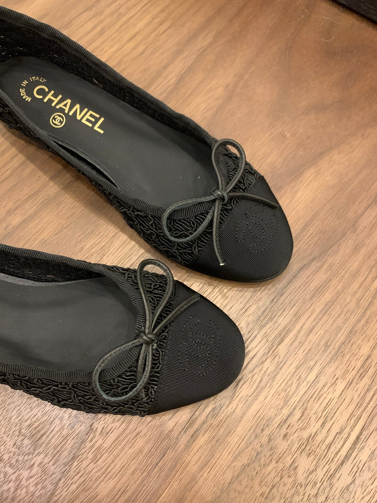 CC 25 Ballet Flat Black Fabric Grosgrain