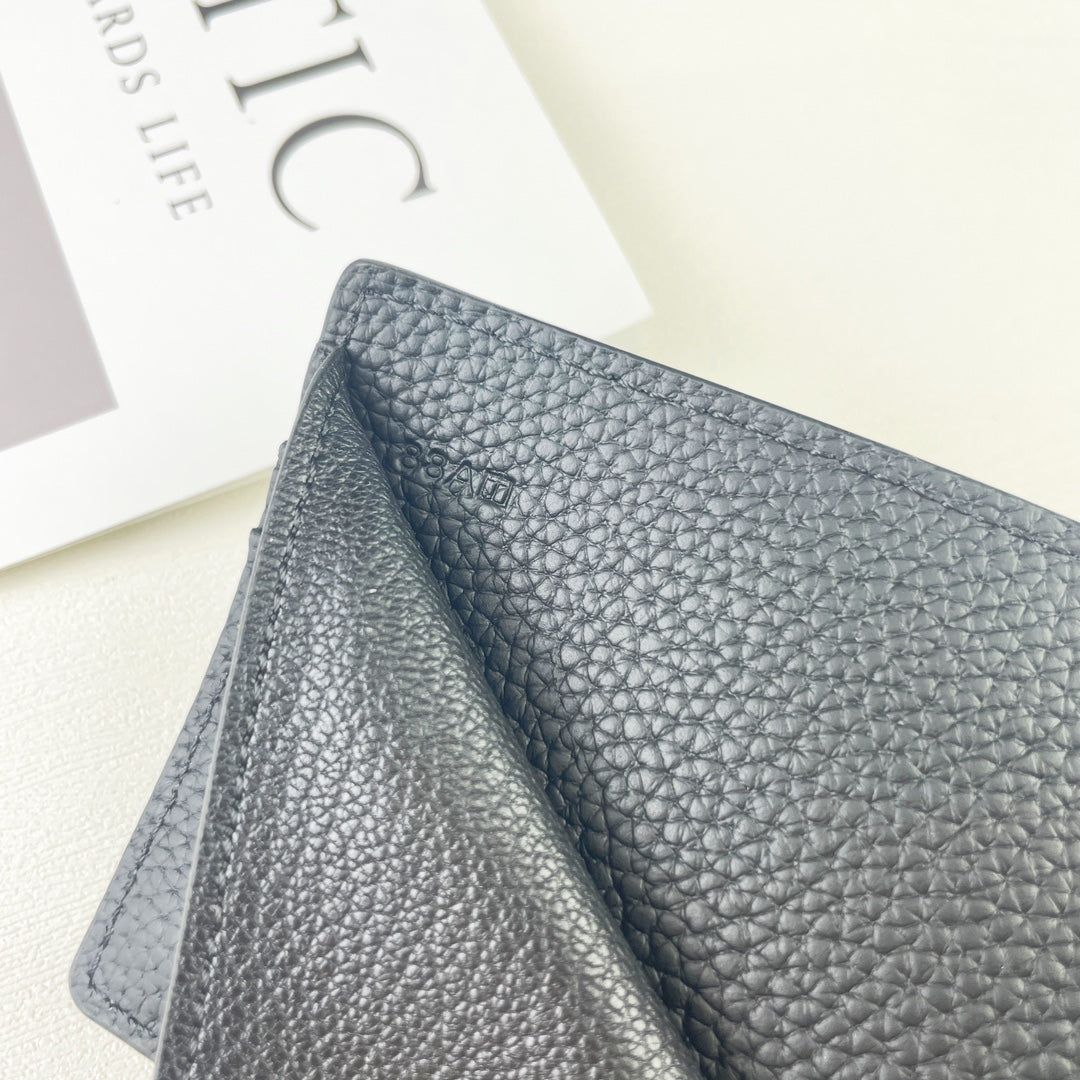 HM SILK’IN DOLLAR WALLET 11 BLACK GRAINED CALFSKIN