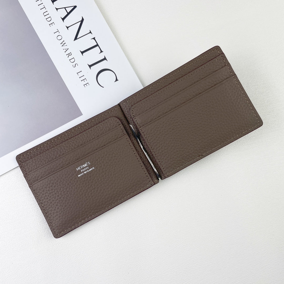 HM SILK’IN DOLLAR WALLET 11 BROWN GRAINED CALFSKIN