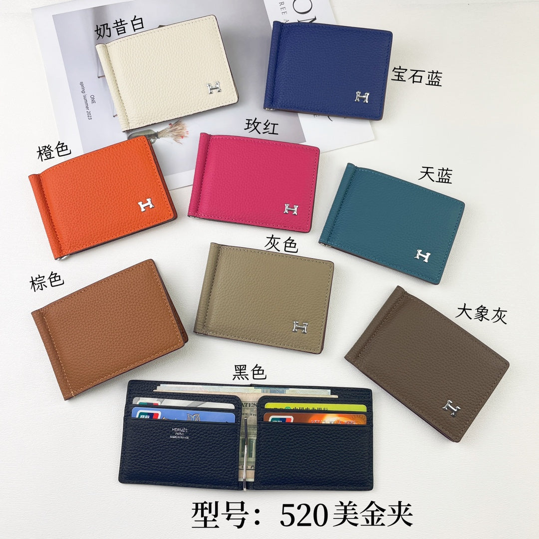 HM SILK’IN DOLLAR WALLET 11 ORANGE GRAINED CALFSKIN