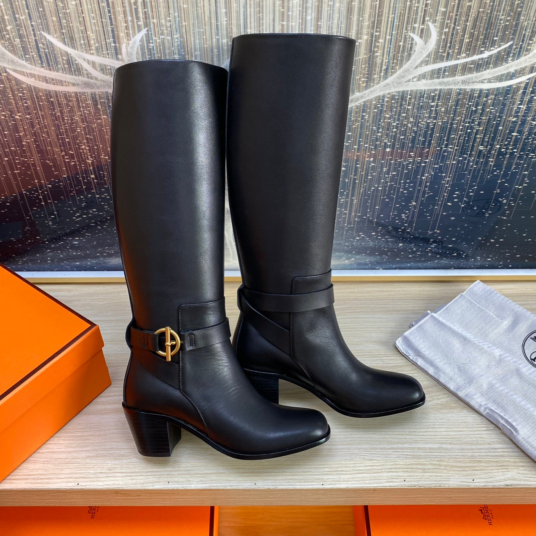 HM Justine Boot In Black Cowhide 987482