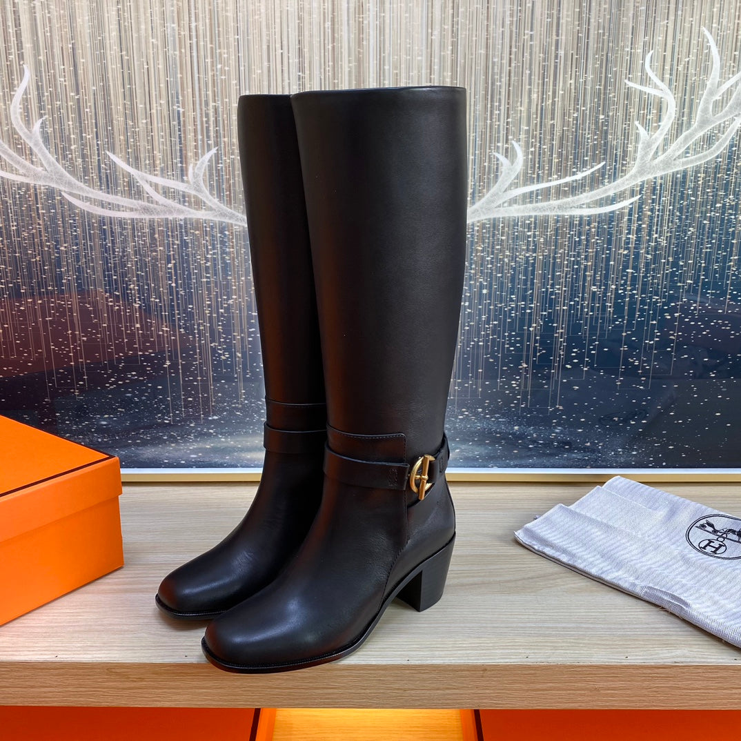 HM Justine Boot In Black Cowhide 987482