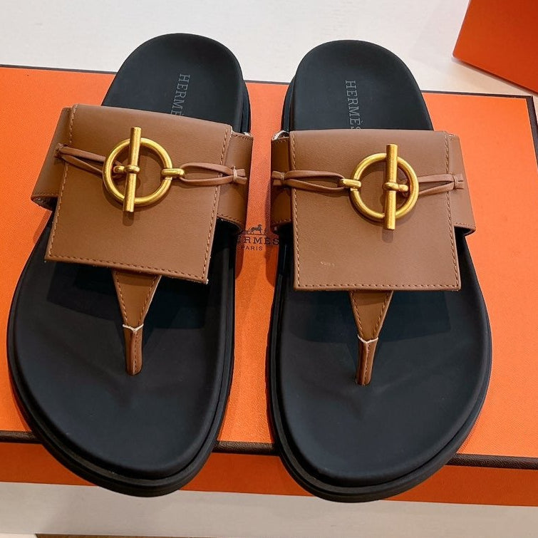 HM Joyce Sandals Black Brown Lambskin 292599