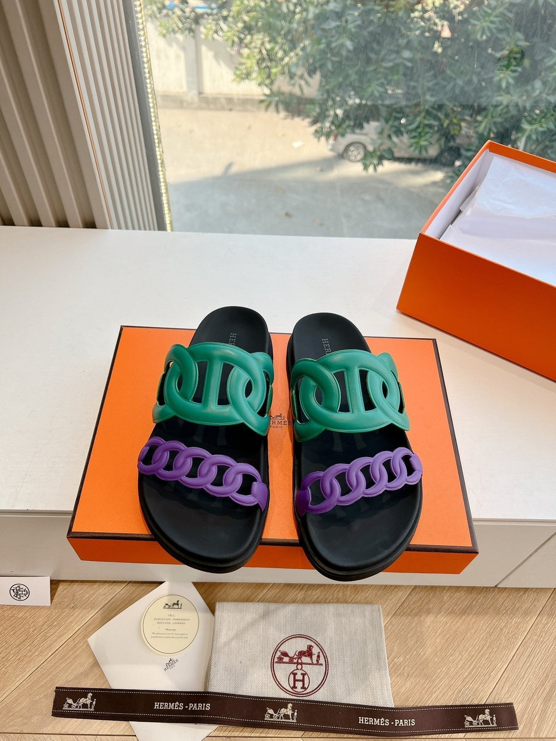 HM 25 Extra Sandal Purple Green Calfskin 292561