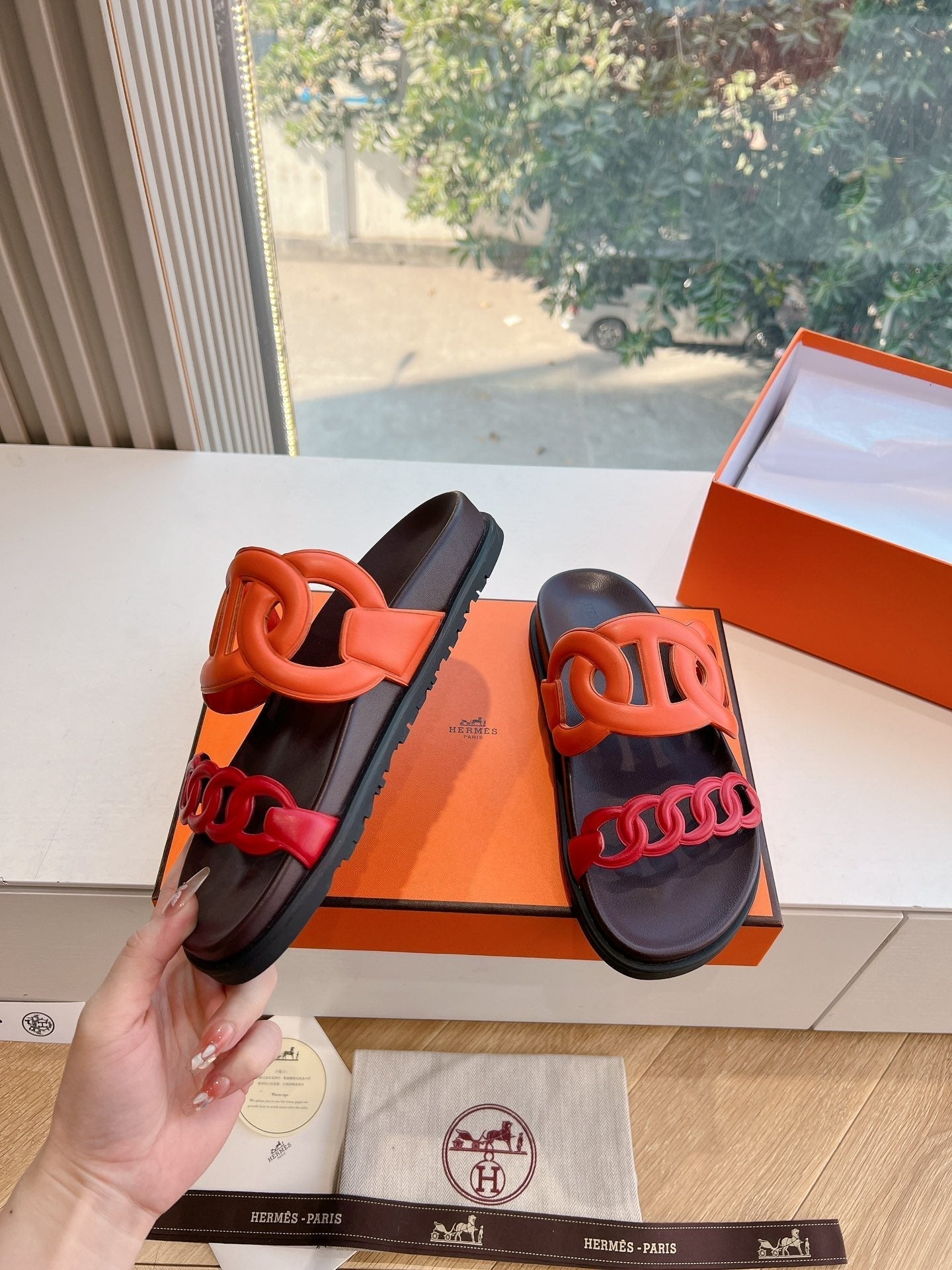 HM 25 Extra Sandal Orange red Calfskin 292563