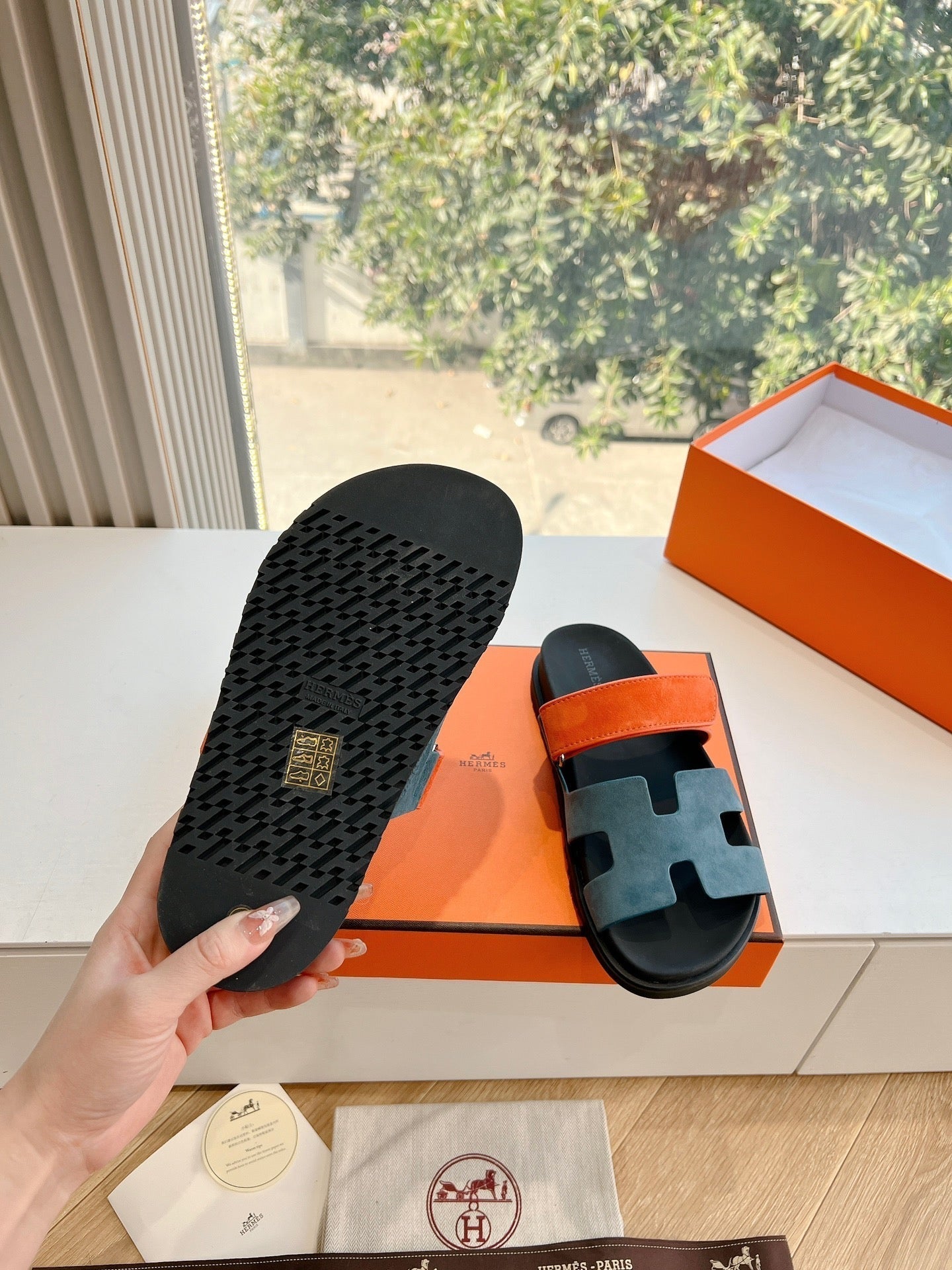 HM Chypre Sandal Celadon Green Suede 202808