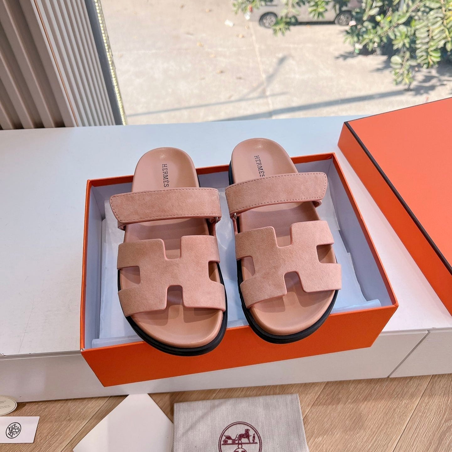 HM Chypre Sandal Pink Pastel Suede 202811