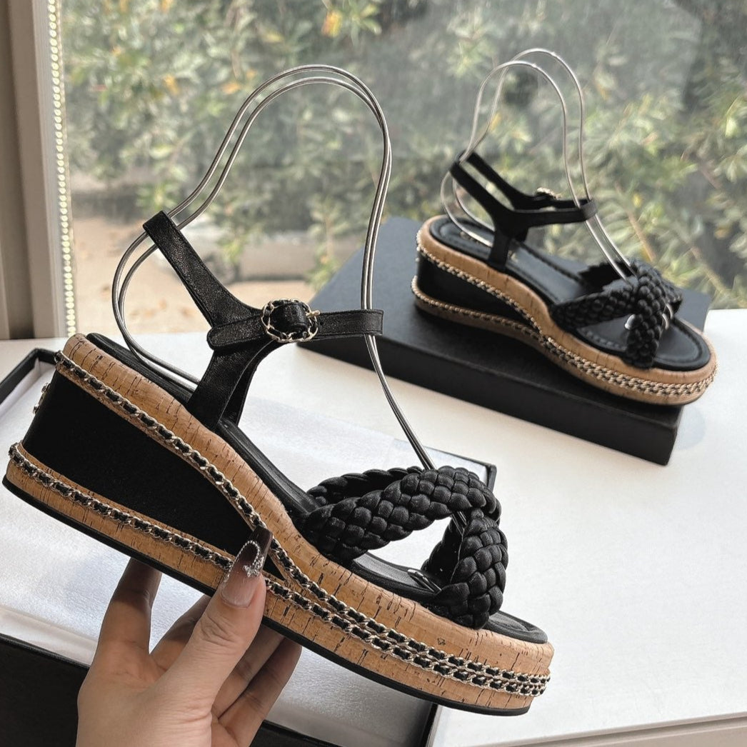 CC Mules Sandals Black 6cm Lambskin 202879