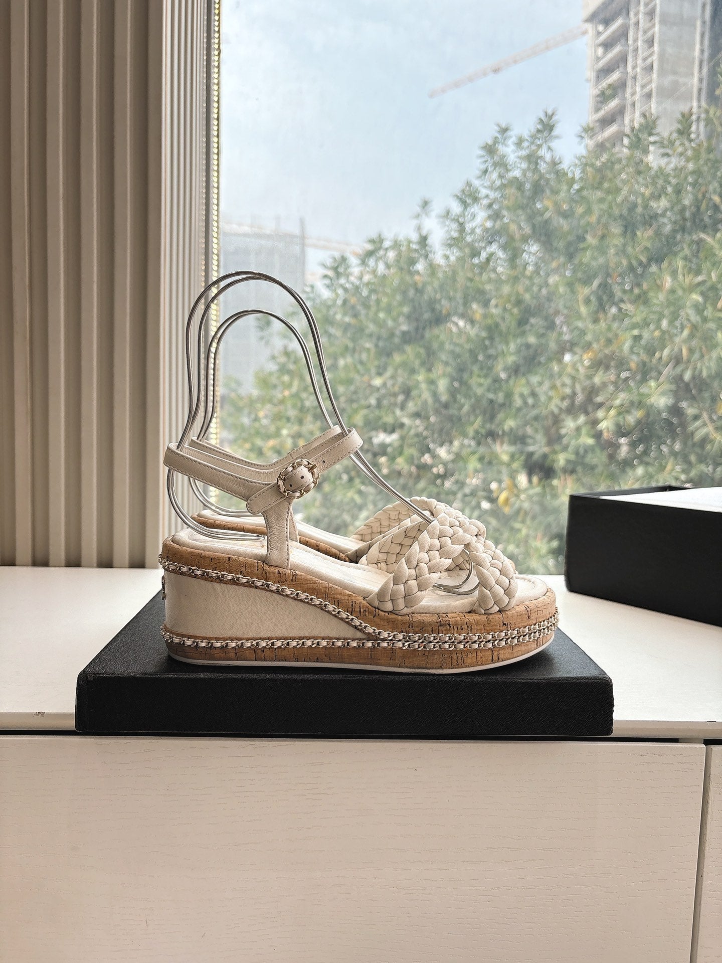 CC Mules Sandals Cream 6cm Lambskin 202886