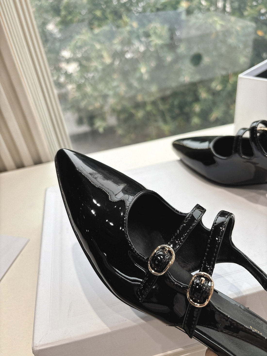 CELINE  Slingback Black Patent Leather 285949