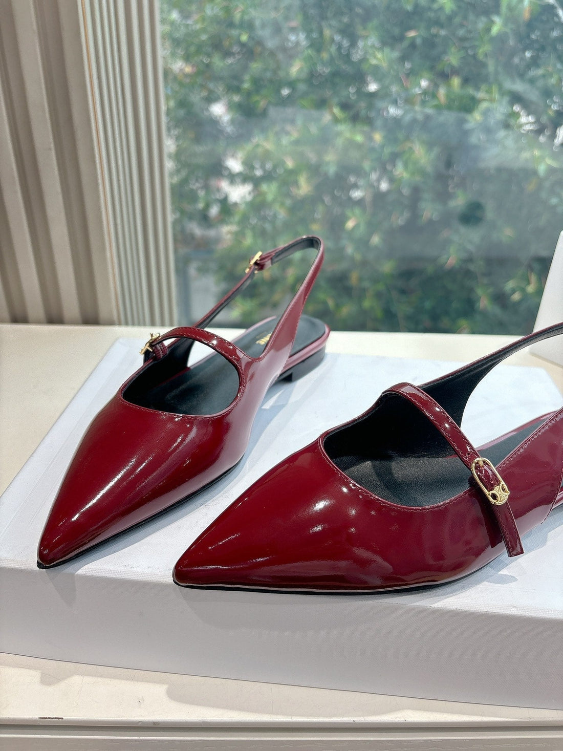 CELINE  Slingback Red Patent Leather 285950