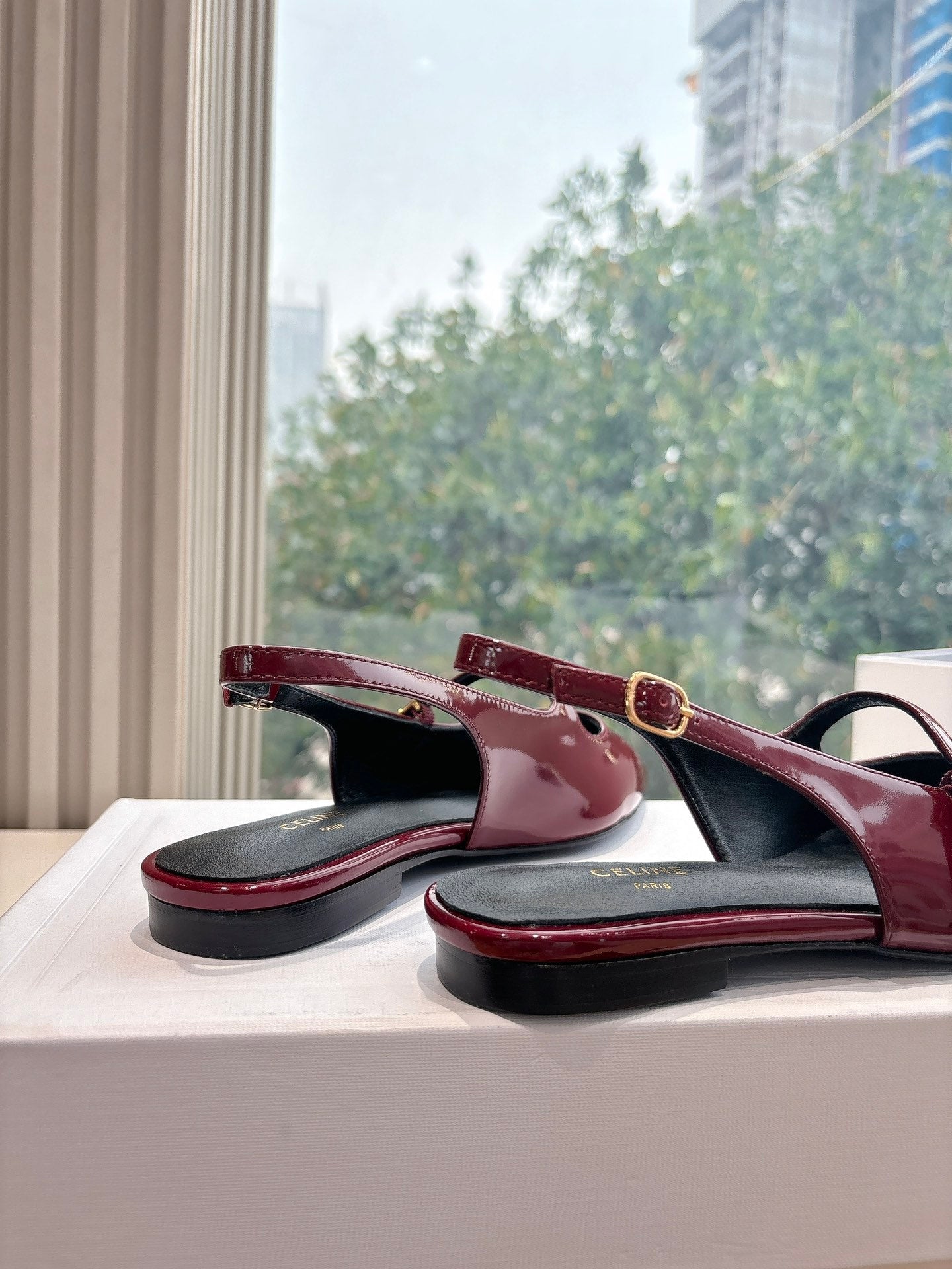 CELINE  Slingback Red Patent Leather 285950