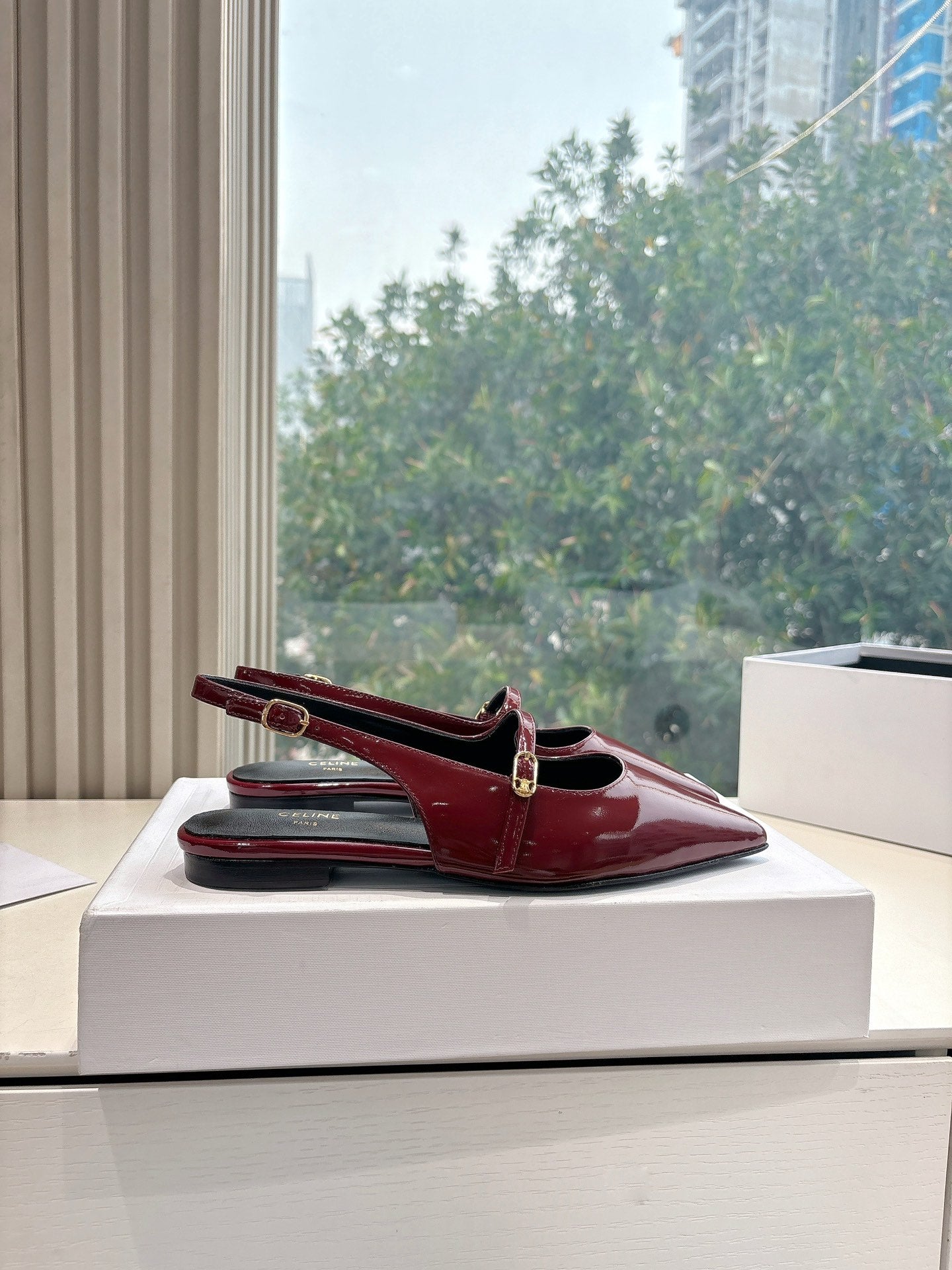 CELINE  Slingback Red Patent Leather 285950