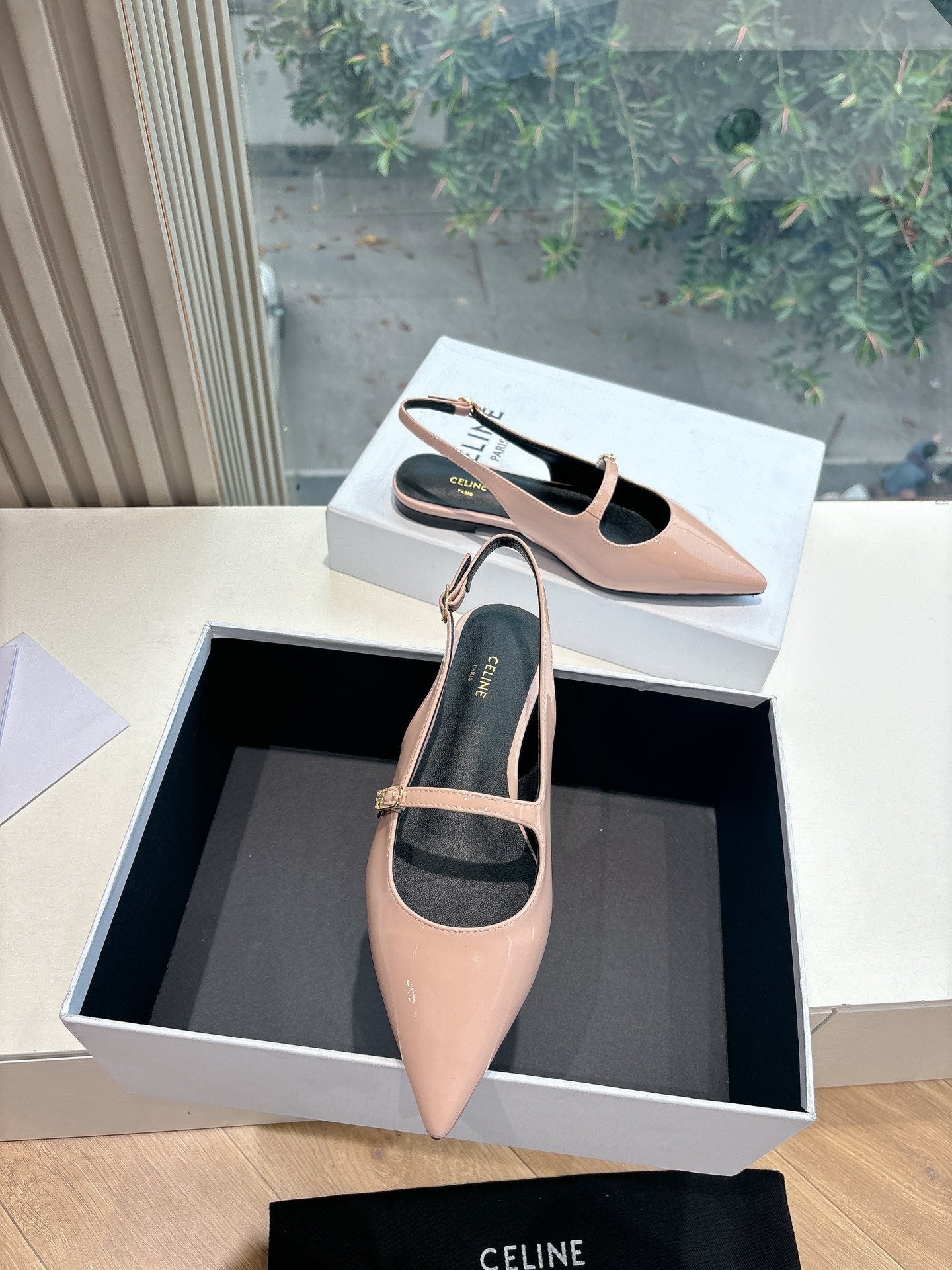 CELINE  Slingback Pink Patent Leather 285951