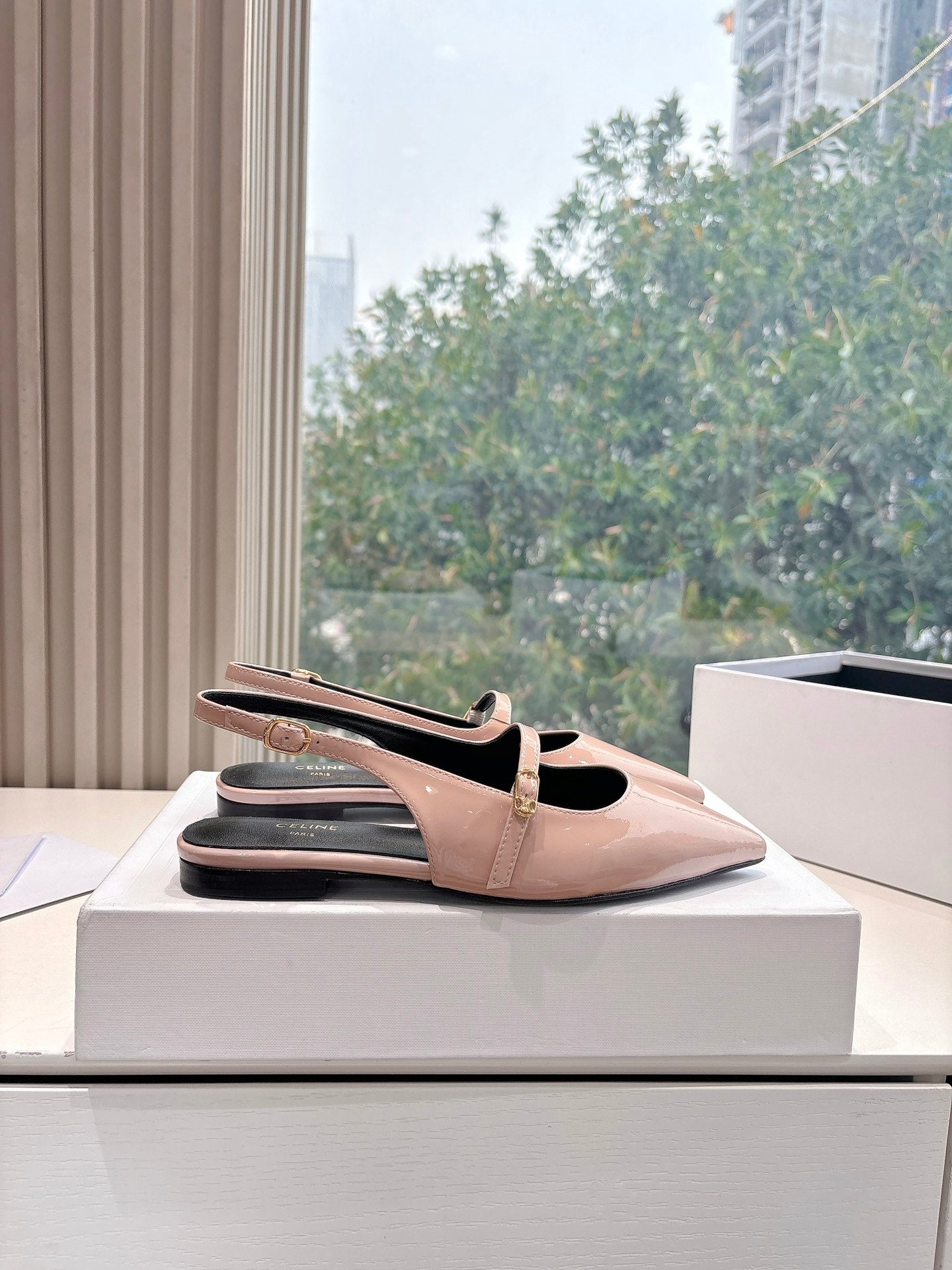 CELINE  Slingback Pink Patent Leather 285951