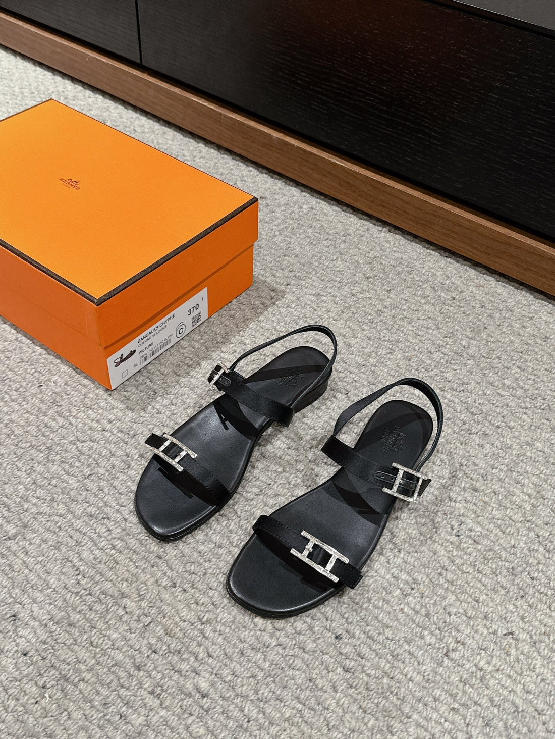 Women Roman Sandal Black Calfskin