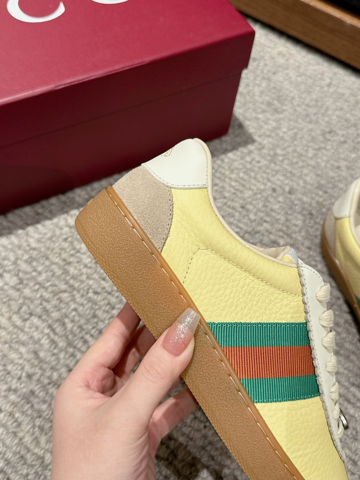 GG & ADIDAS SNEAKER KHAKI CALFSKIN