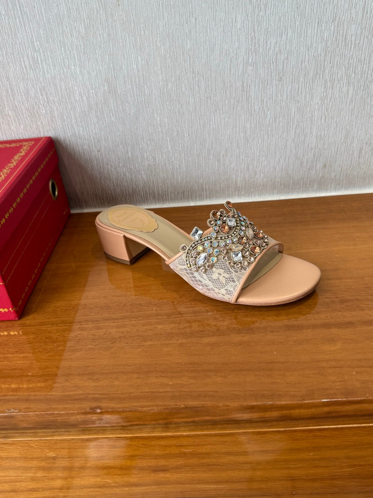 RC 25 Crystal Chandelier Sandals Orange Sheepskin 221960