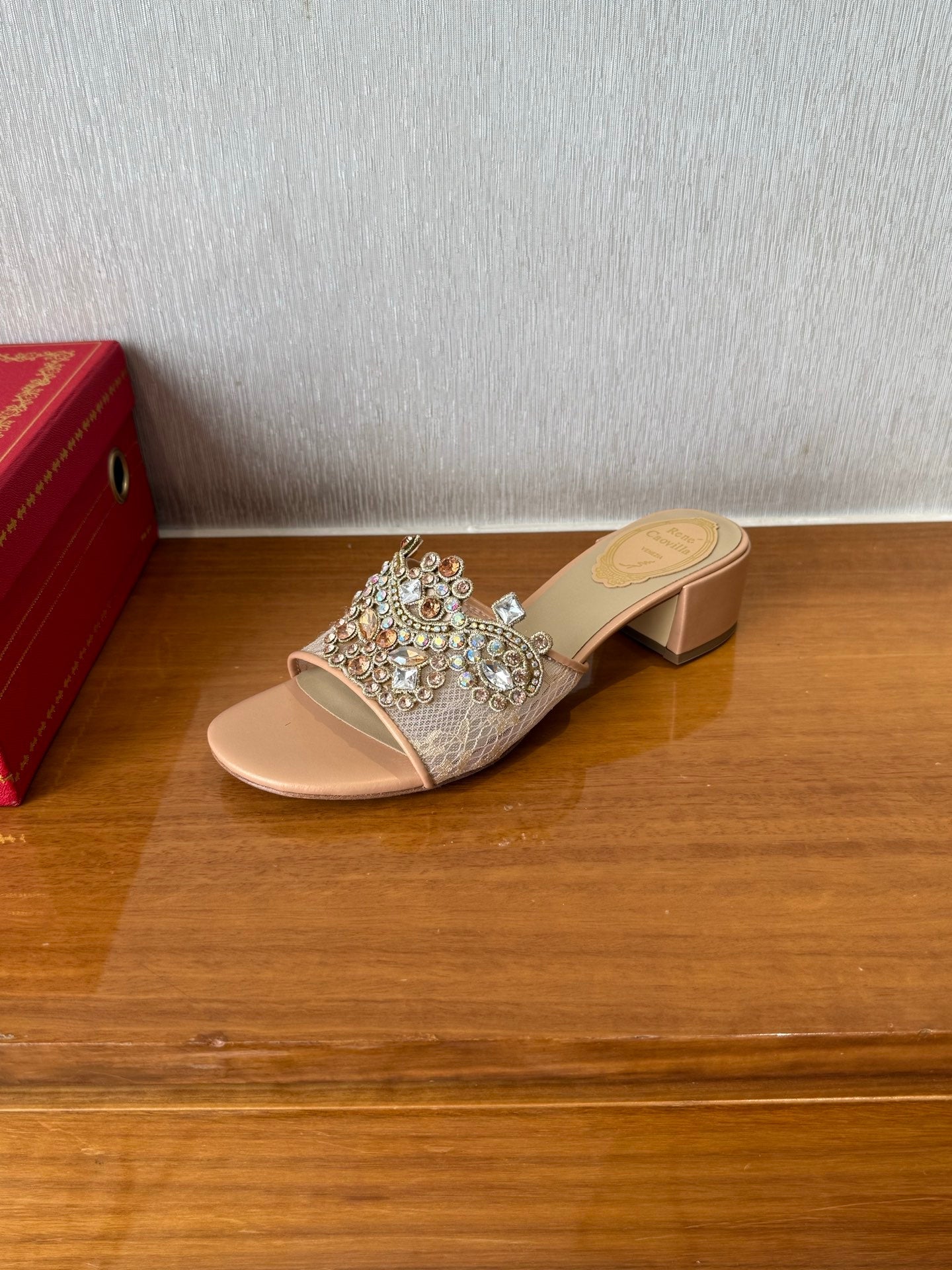 RC 25 Crystal Chandelier Sandals Orange Sheepskin 221960