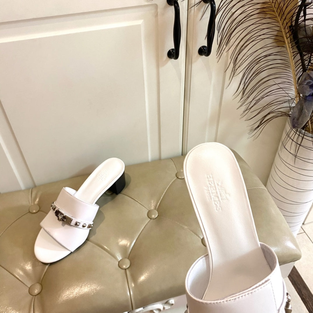 HM Giulia 50 Sandal White Calfskin