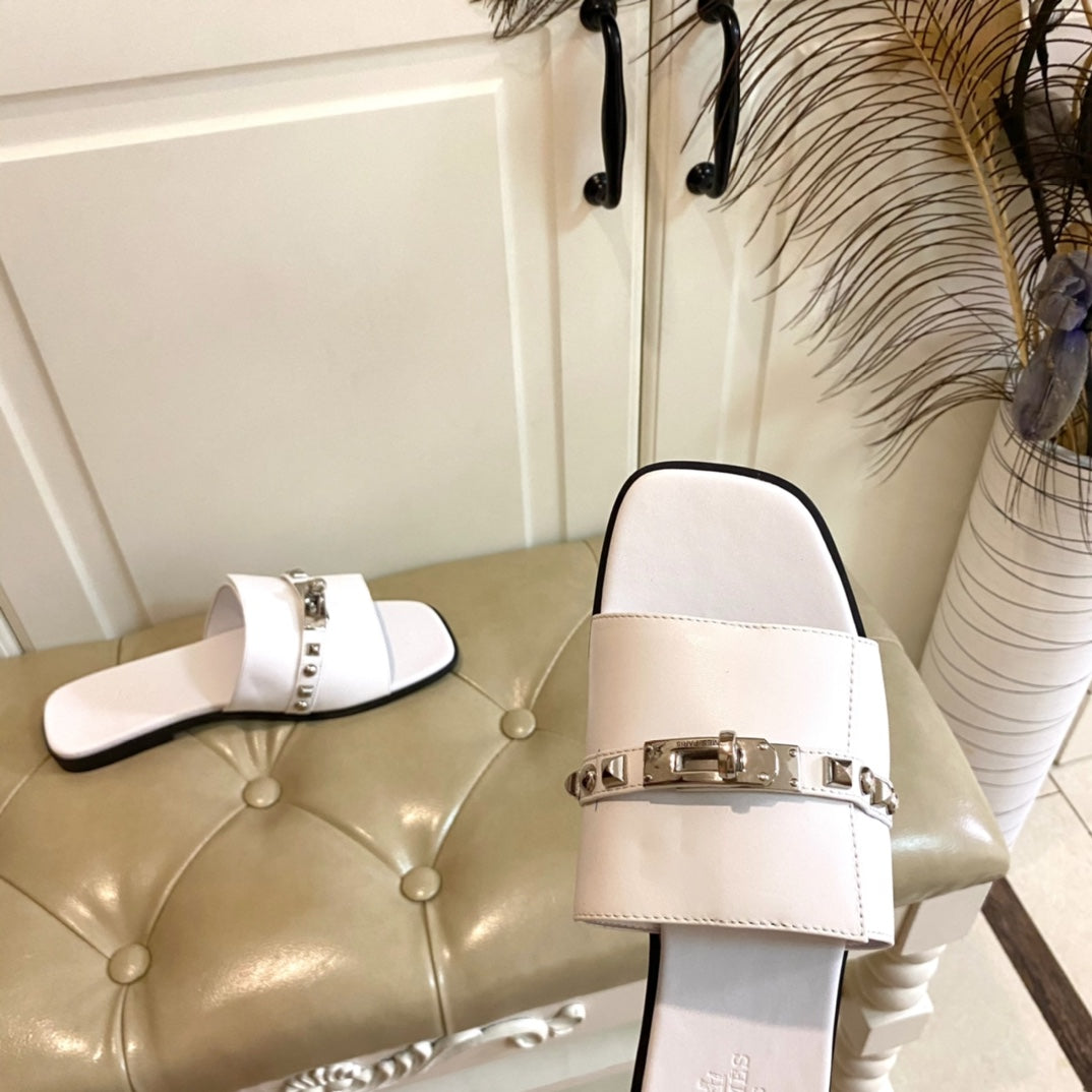 HM Giulia Sandal White Calfskin