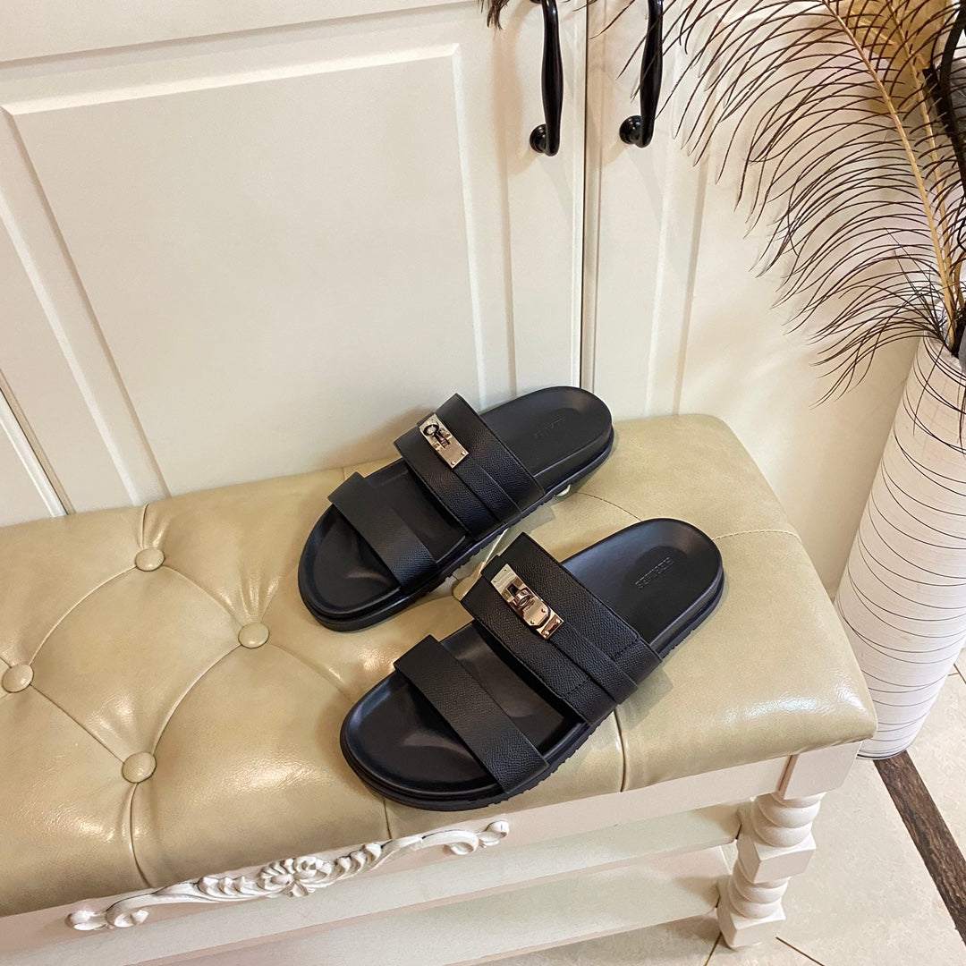 HM Jackson Sandal Black Cowhide 958022