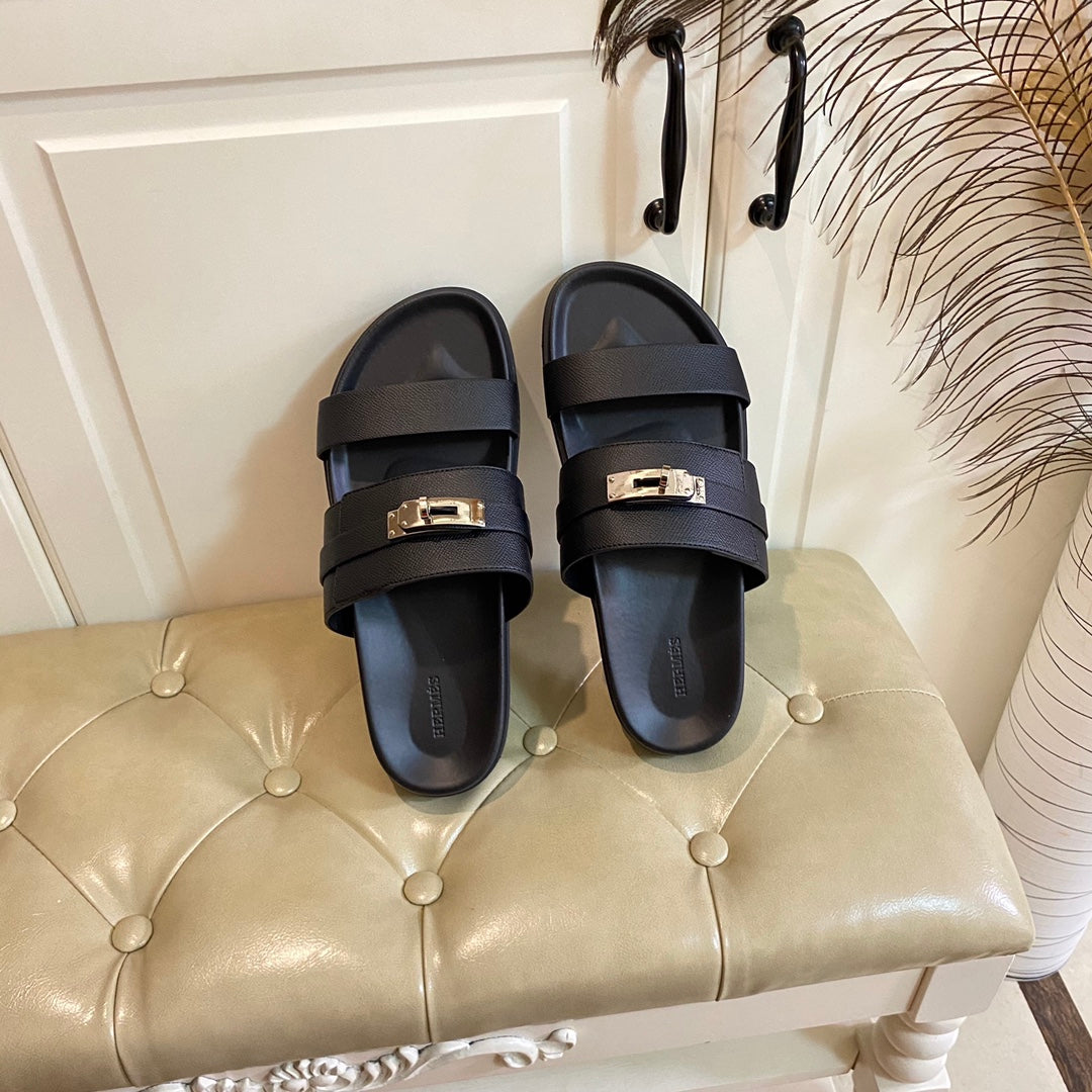 HM Jackson Sandal Black Cowhide 958022