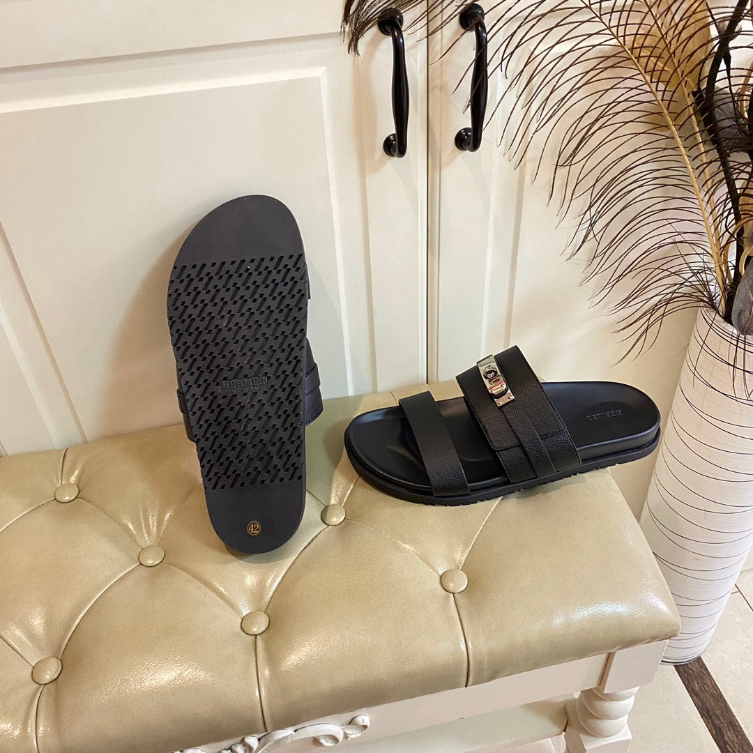 HM Jackson Sandal Black Cowhide 958022