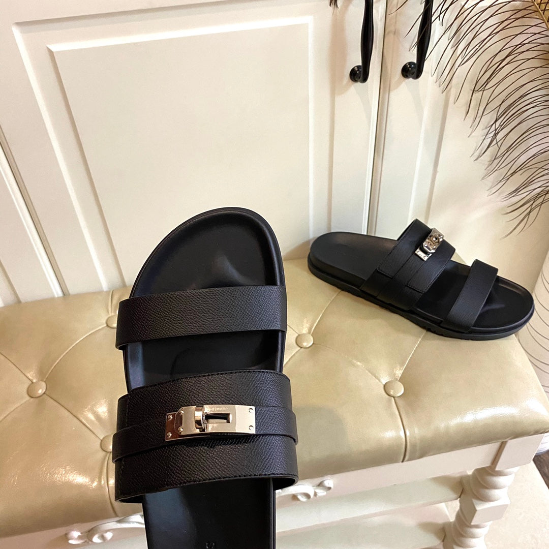 HM Jackson Sandal Black Cowhide 958022