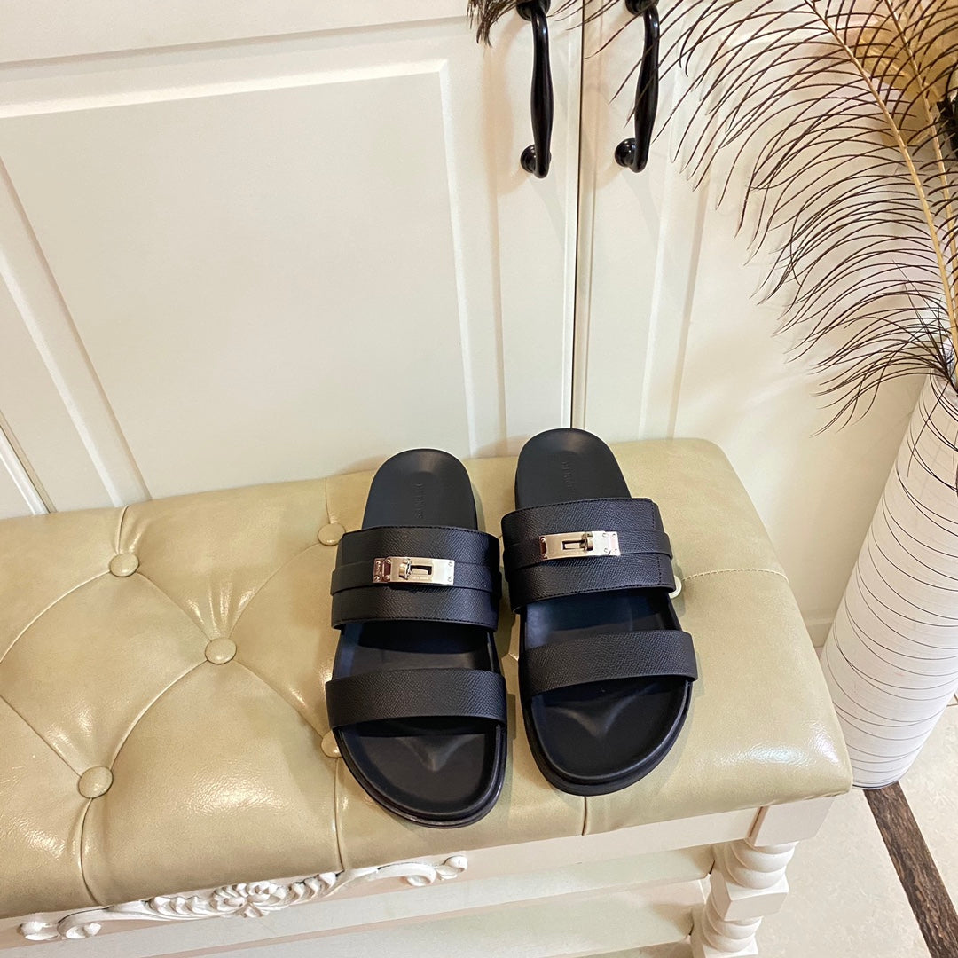 HM Jackson Sandal Black Cowhide 958022