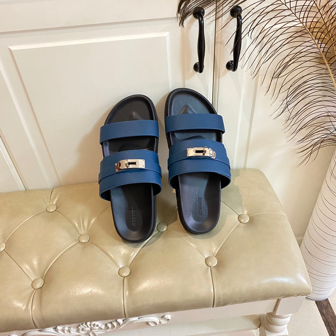 HM Jackson Sandal Deep Blue Cowhide 958024