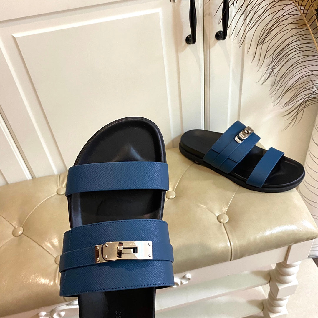 HM Jackson Sandal Deep Blue Cowhide 958024