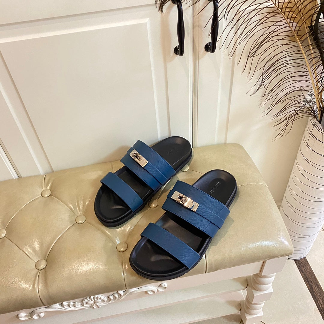 HM Jackson Sandal Deep Blue Cowhide 958024