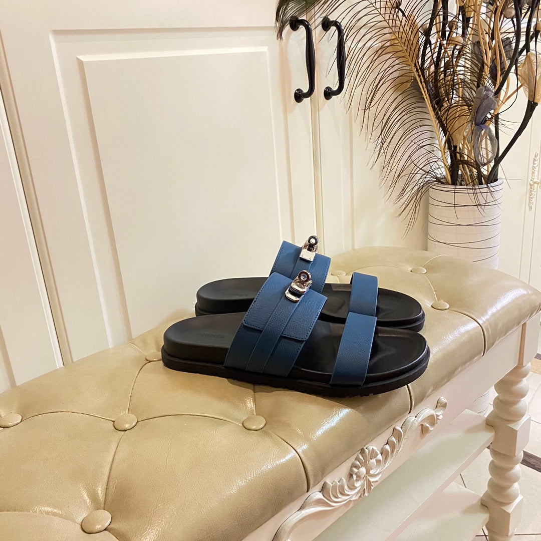 HM Jackson Sandal Deep Blue Cowhide 958024