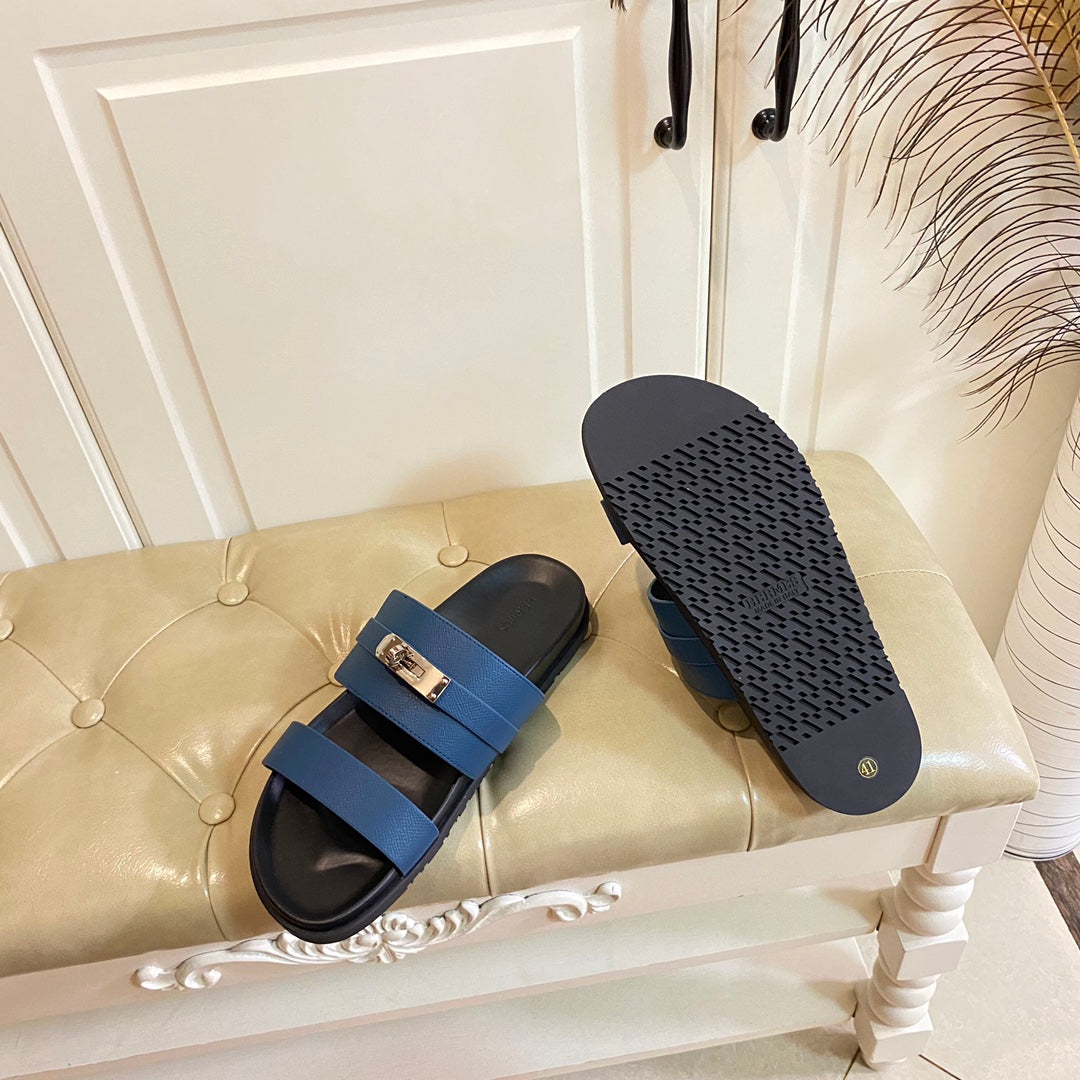 HM Jackson Sandal Deep Blue Cowhide 958024