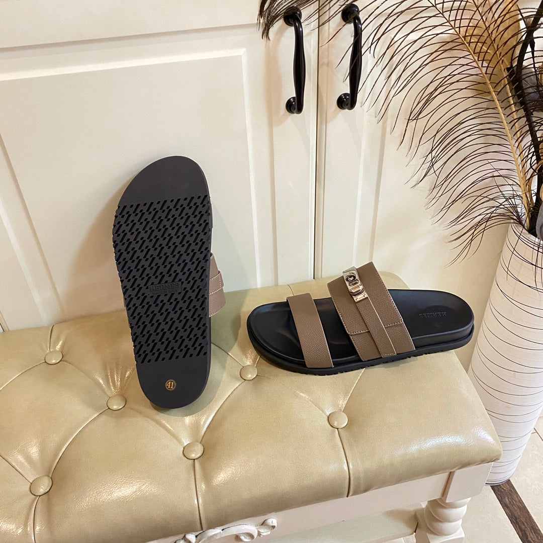 HM Jackson Sandal Deep Brown Cowhide 958026