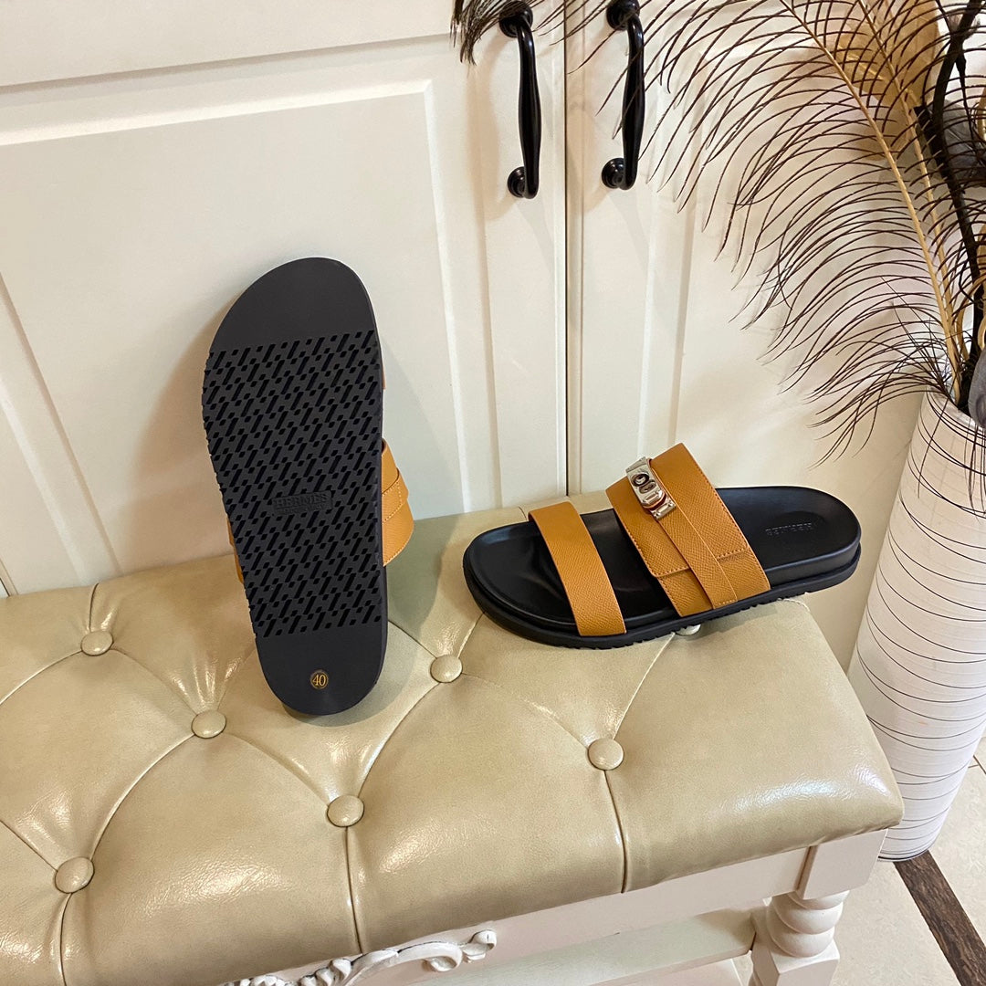 HM Jackson Sandal Brown Orange Cowhide 958030