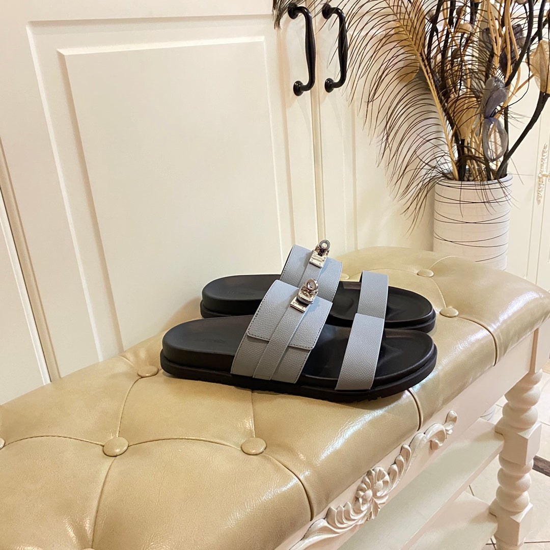 HM Jackson Sandal Grey Blue Cowhide 958032